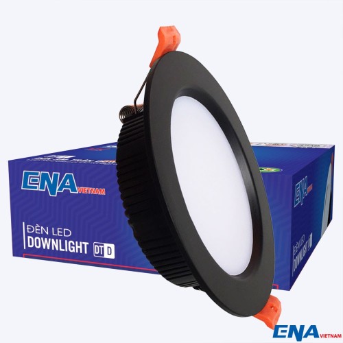 Đèn LED âm trần Downlight 9W phi90 mẫu DTD vỏ đen