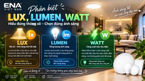 Phân biệt Lux, Lumen và Watt: Hiểu đúng để chọn đèn LED phù hợp