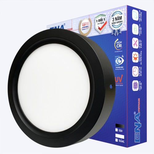 Đèn LED ốp trần tròn 12W 5000K vỏ đen mẫu OTF