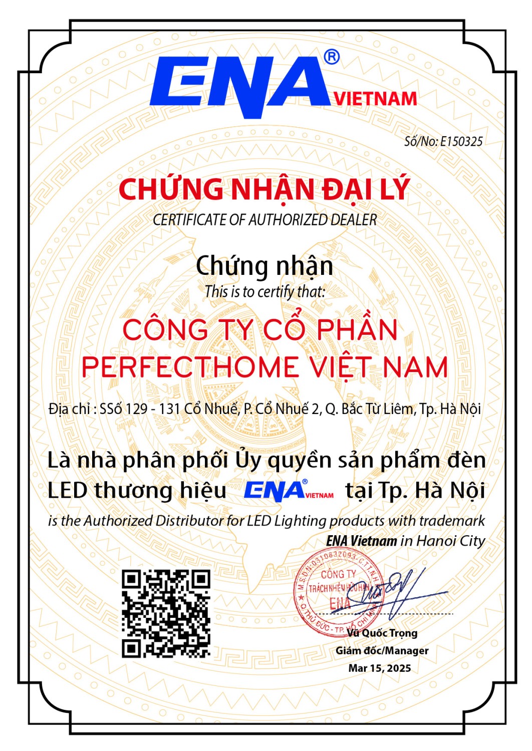 Chung nhan uy quyen perfecthome