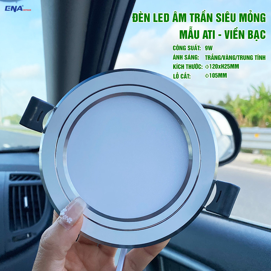 Đèn LED âm trần tròn 9W 5000K mẫu ATI