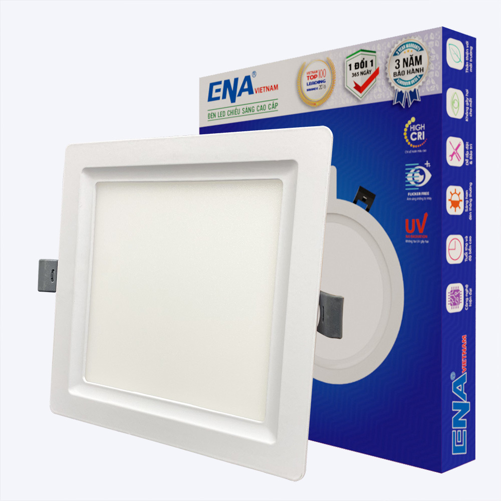 Đèn LED âm trần vuông 12W Trắng, Trung tính, Vàng mẫu AVF