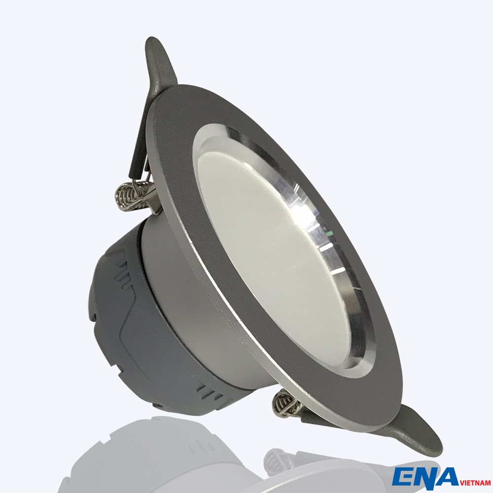 Đèn LED âm trần Downlight 7W 3 chế độ mẫu DTG vỏ xám viền bạc