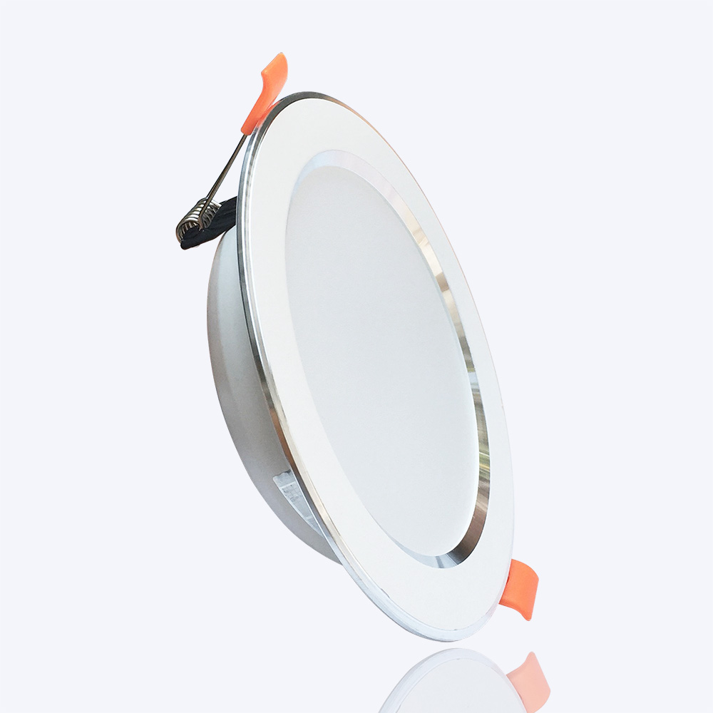 Đèn LED âm trần Downlight 7W phi90 3 chế độ mẫu DTF viền Vàng