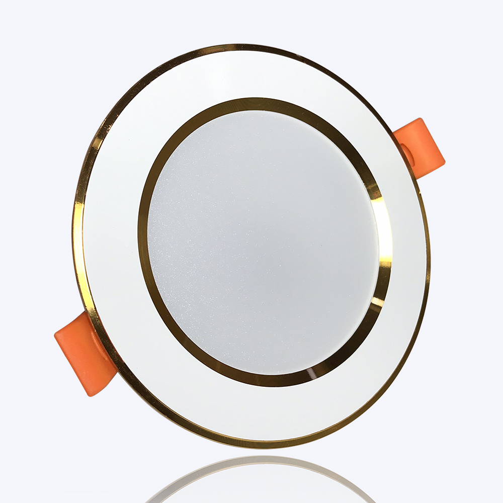 Đèn LED âm trần Downlight 9W phi90 3 chế độ mẫu DTF viền Bạc