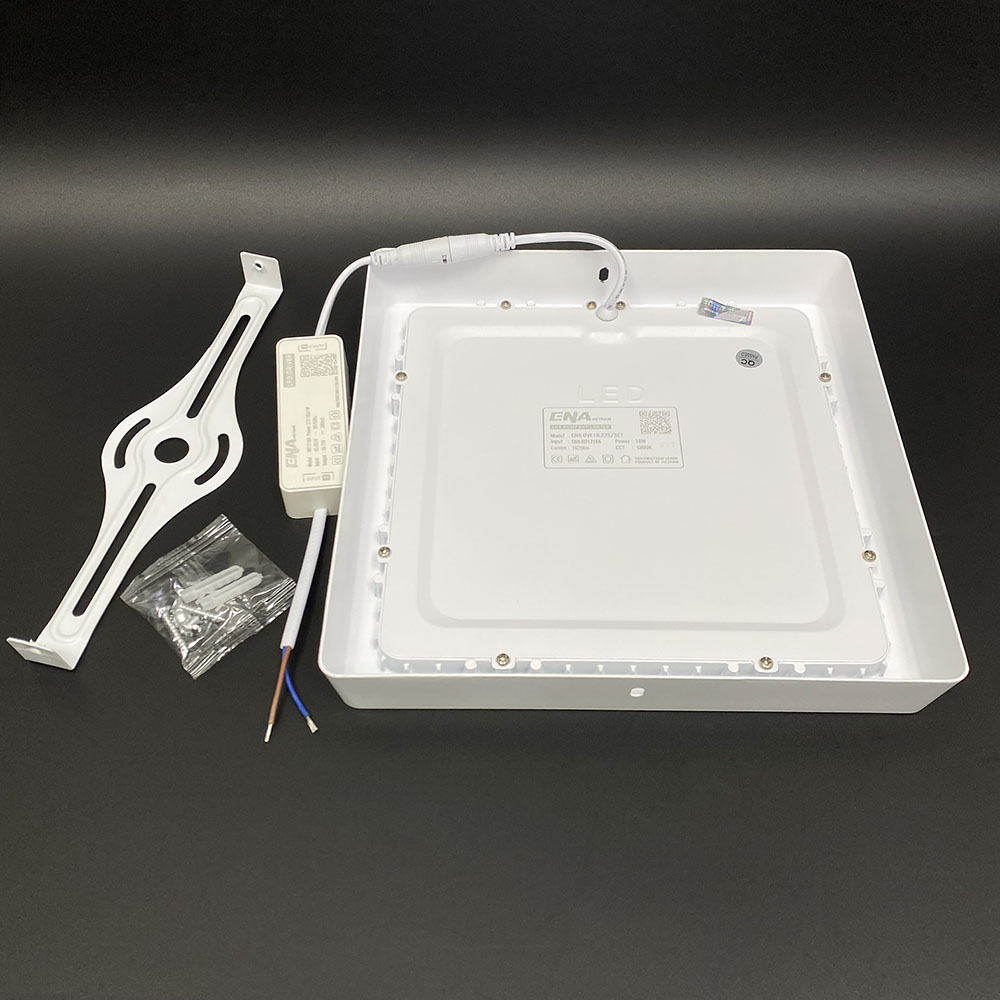 Đèn ốp trần vuông Dimmer 18W Trắng, Vàng, Trung tính vỏ đen mẫu OVF